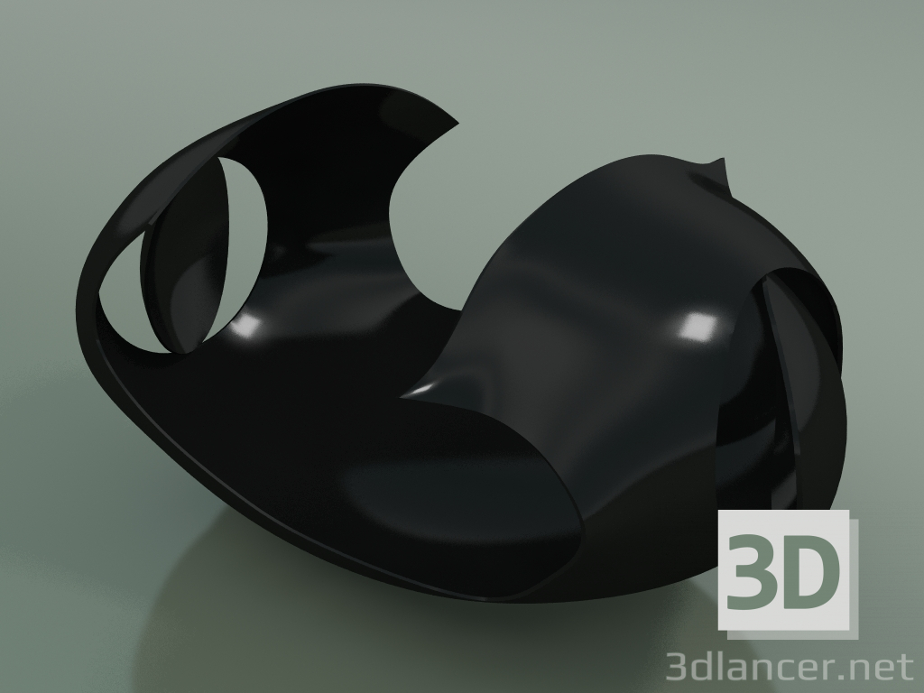3D Modell Vase Onda (Schwarz) - Vorschau