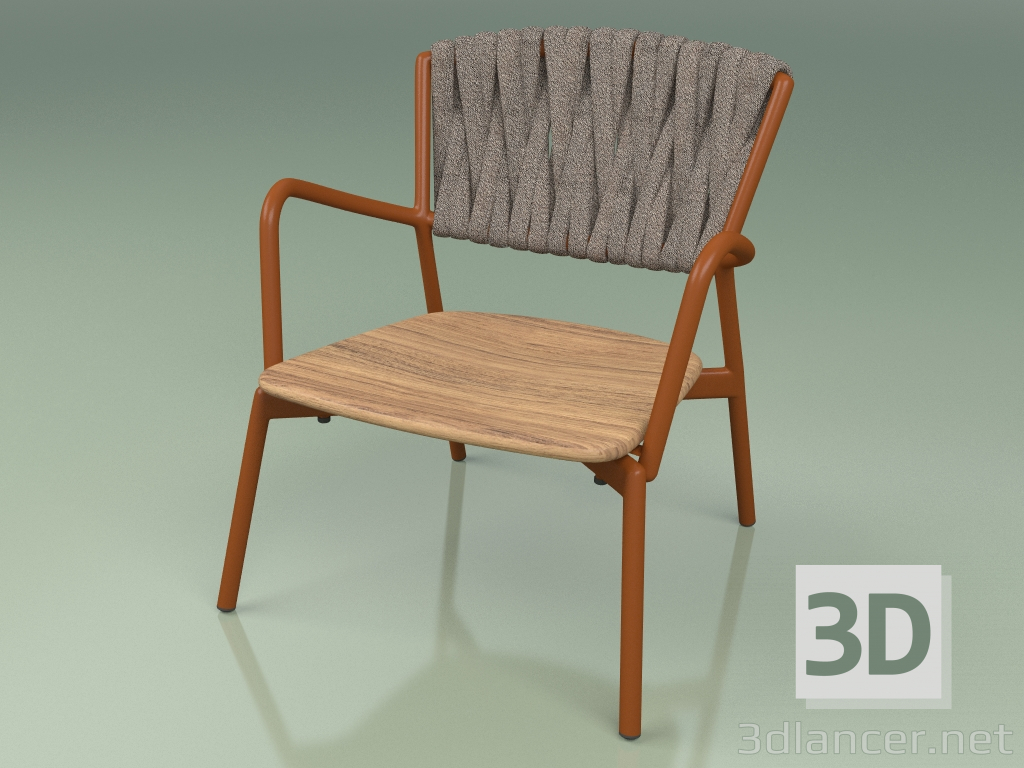 modèle 3D Chaise 227 (Métal Rouille, Ceinture Rembourrée Gris-Sable) - preview