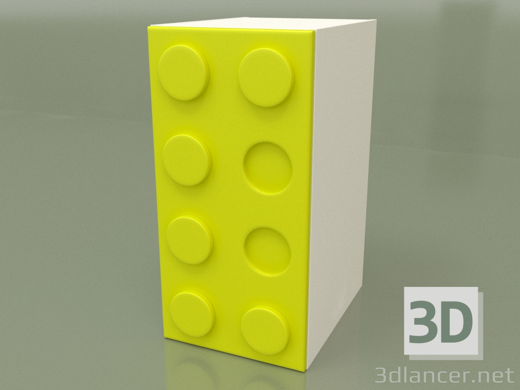 3D modeli Tek kapılı gardırop (Kireç) - önizleme