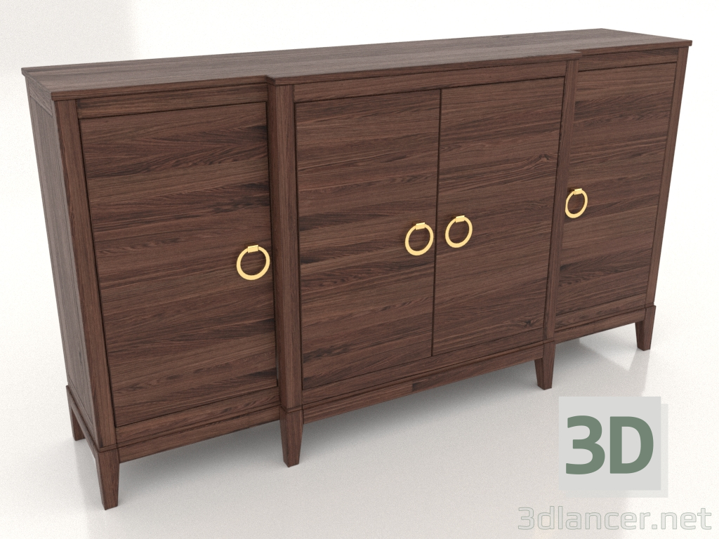 3d model Chest of drawers (dark walnut, option 1) - preview