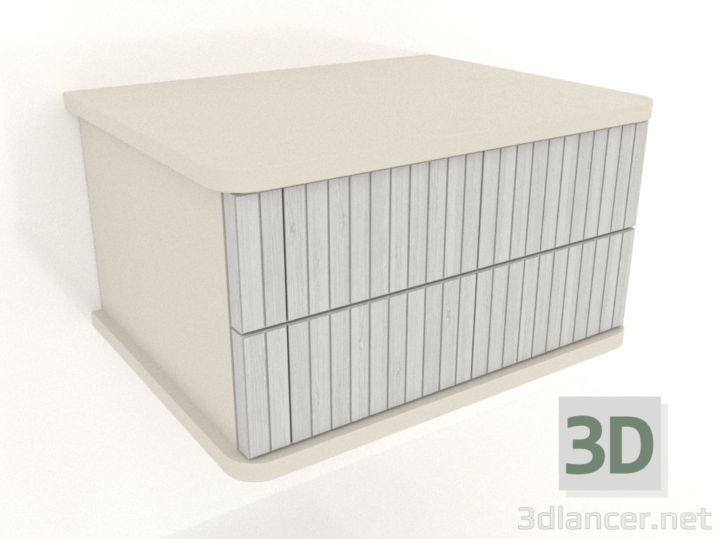 modello 3D Comodino sospeso FLY DUO 450 mm (bianco RAL 9010) - anteprima