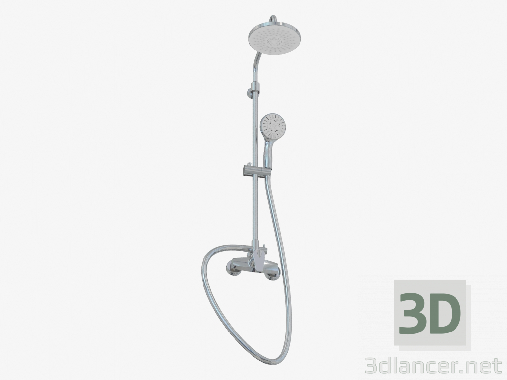 3D Modell Duschsäule mit Peonia Mixer (NAC 019M) - Vorschau