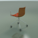 3d model Chair 0330 (4 castors, with armrests, with front trim, teak effect) - preview