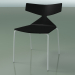 3d model Stackable chair 3701 (4 metal legs, Black, V12) - preview