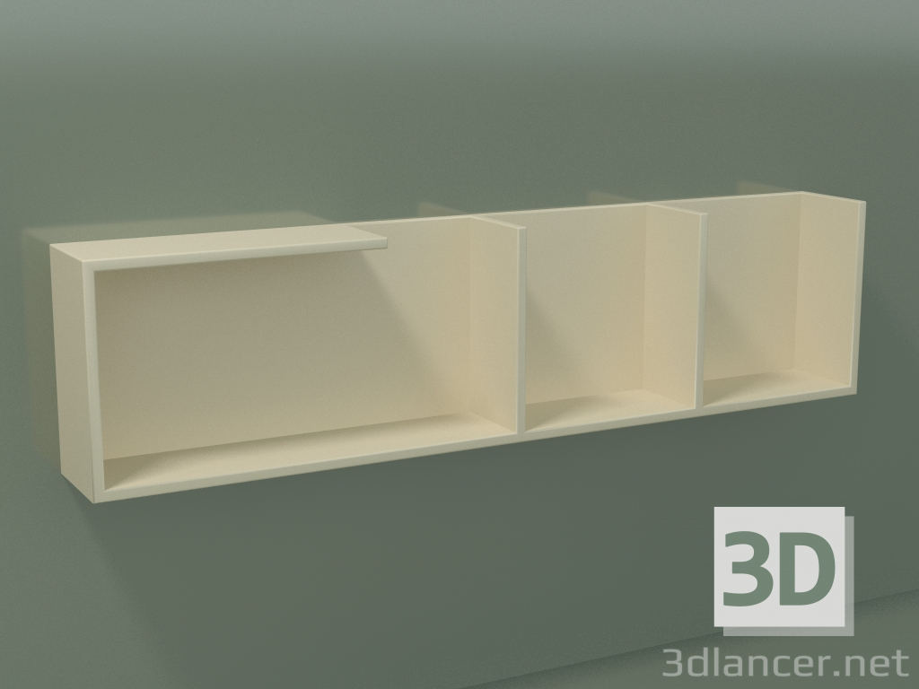 3D Modell Horizontales Regal (90U19008, Knochen C39, L 96, P 12, H 24 cm) - Vorschau