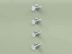 Thermostatic mixer set with 3 shut-off valves (12 50, AS)