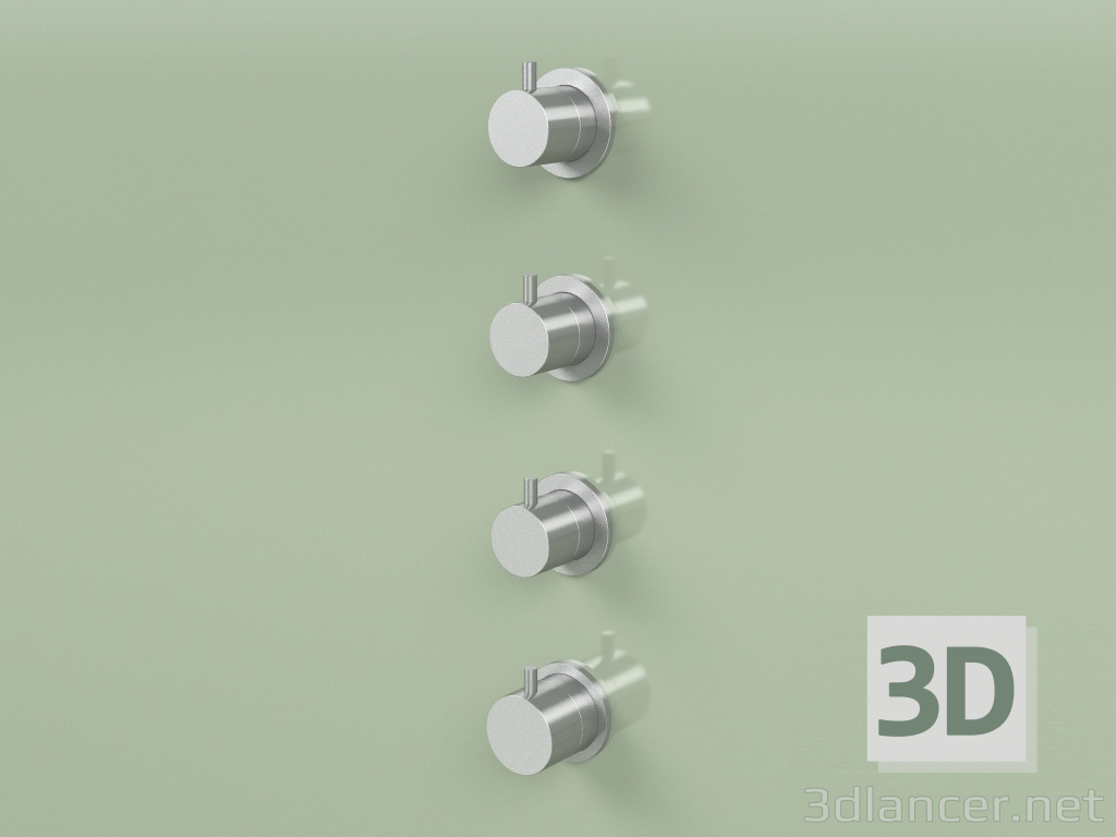 modèle 3D Set mitigeur thermostatique avec 3 vannes d'arrêt (12 50, AS) - preview