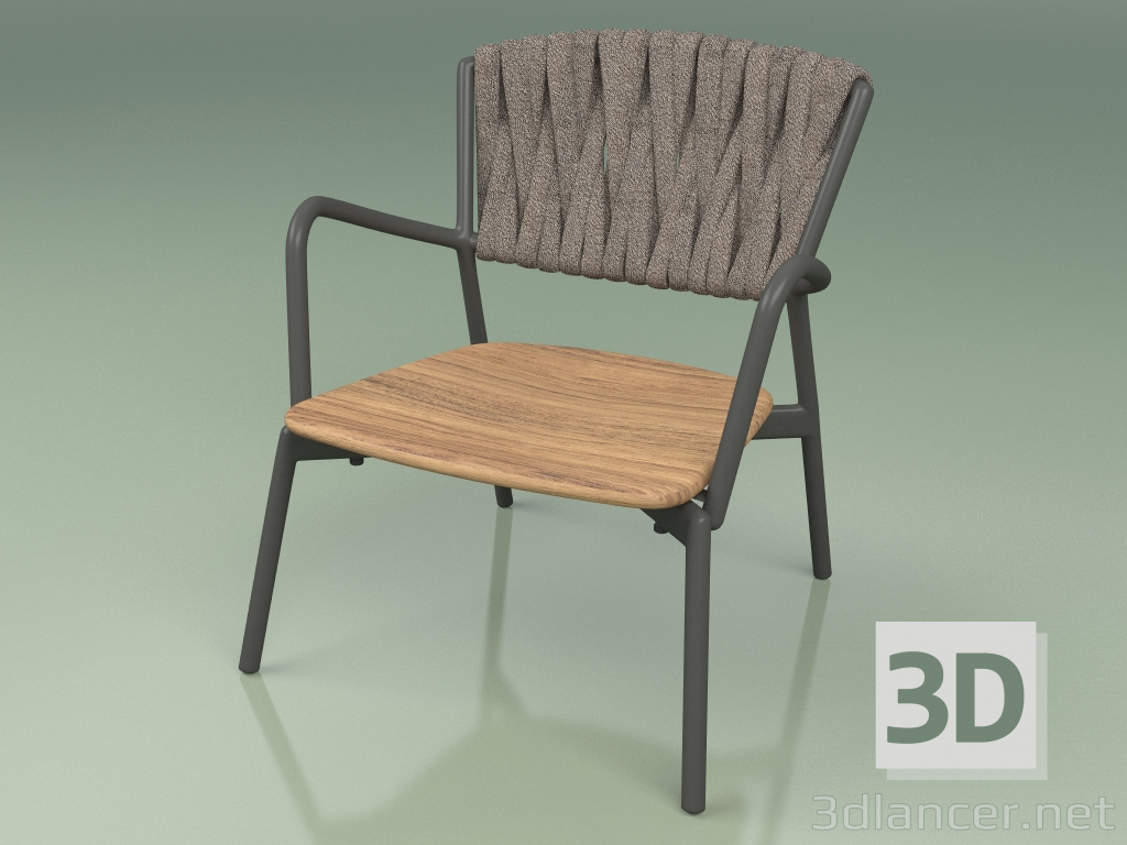 modèle 3D Chaise 227 (Metal Smoke, Ceinture Rembourrée Gris-Sable) - preview