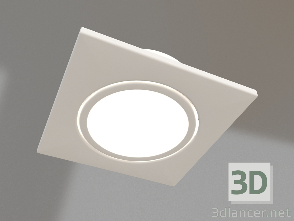 modello 3D Lampada LED LTM-S60x60WH-Frost 3W Day White 110deg - anteprima