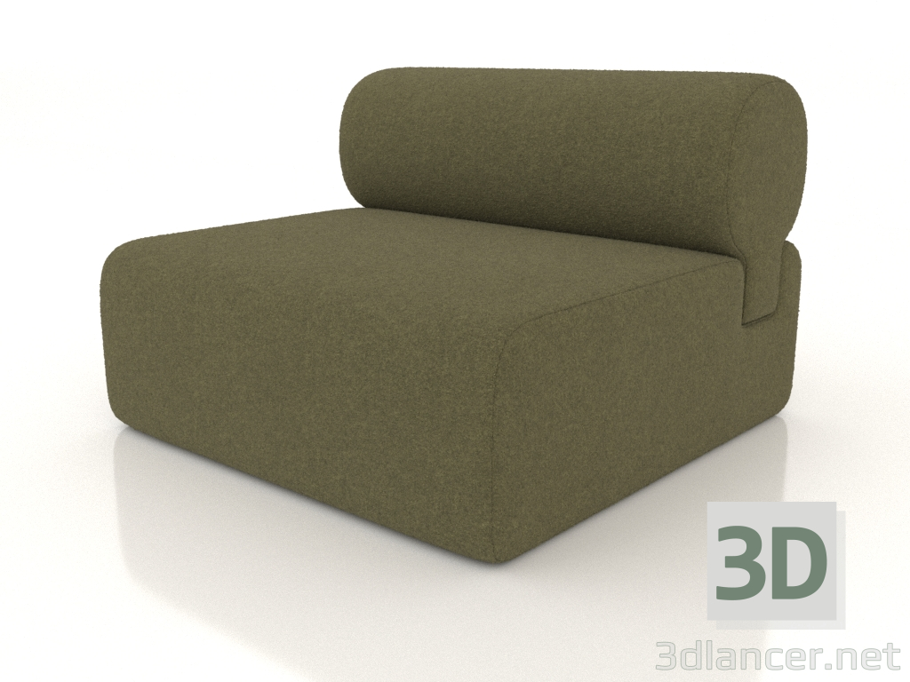 3D Modell Modulares Sofa aus Eiche (Abschnitt 1.1) - Vorschau