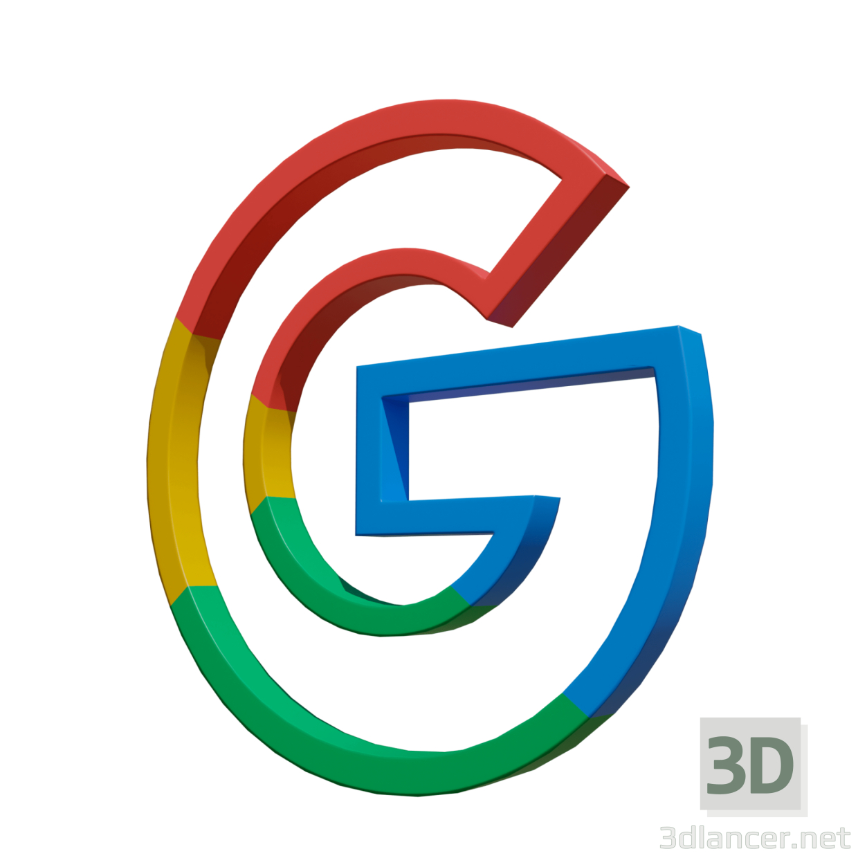 3d Google multicolor symbol model buy - render