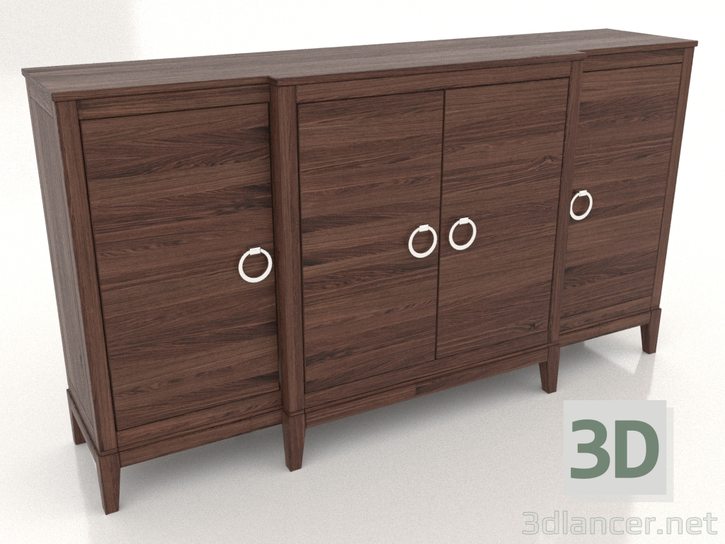 3D Modell Kommode (Walnuss dunkel, Option 2) - Vorschau