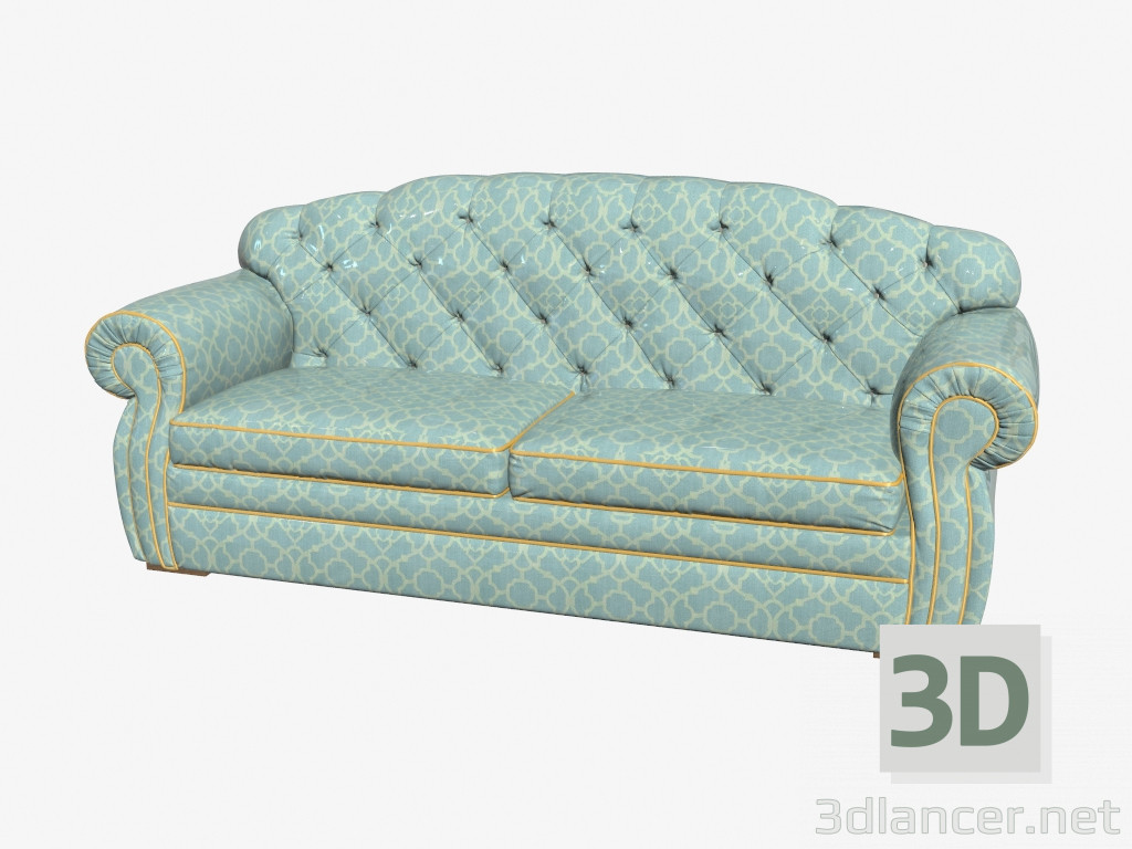 3D Modell Sofa gerade Doppel Andromeda - Vorschau