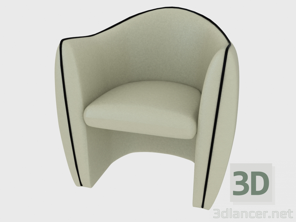 3D Modell Sessel mit kontrastierendem Dekor - Vorschau
