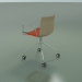 3D modeli Sandalye 0330 (4 tekerlekli, kolçaklı, ön kaplamalı, ağartılmış meşe) - önizleme