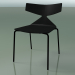 3d model Stackable chair 3701 (4 metal legs, Black, V39) - preview