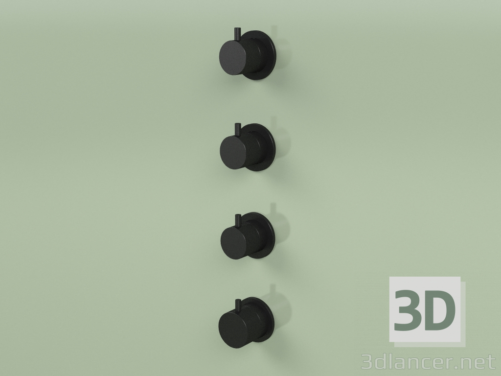 3 डी मॉडल 3 शट-ऑफ वाल्व के साथ थर्मोस्टेटिक मिक्सर सेट (12 50, NO) - पूर्वावलोकन