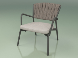 Armchair with a soft seat 227 (Metal Smoke, Padded Belt Gray-Sand)