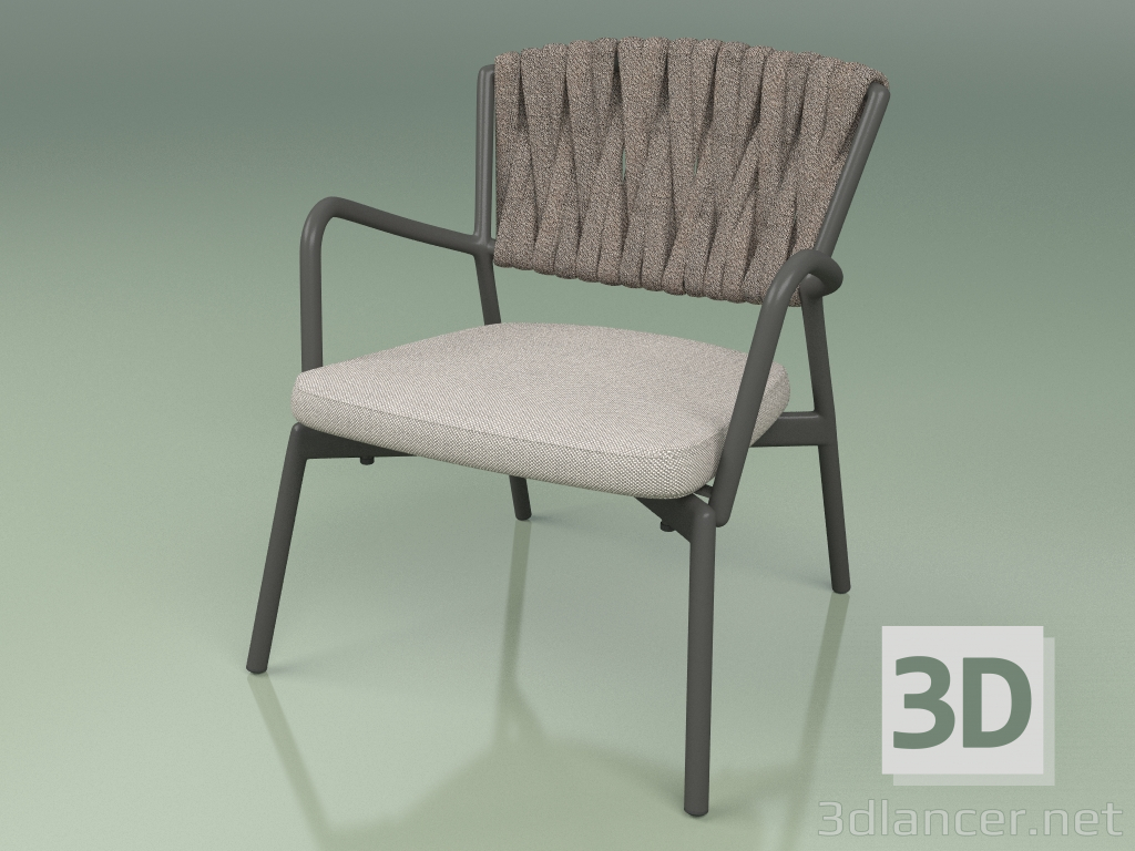 modello 3D Poltrona con seduta morbida 227 (Metal Smoke, Cintura Imbottita Grigio-Sabbia) - anteprima