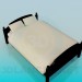 3d model Wooden bed - preview