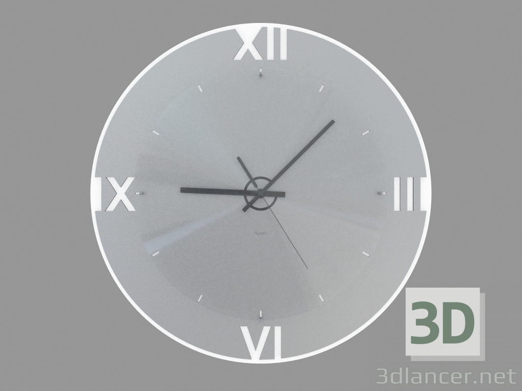 modèle 3D Horloge murale avec éclairage et chiffres romains - preview