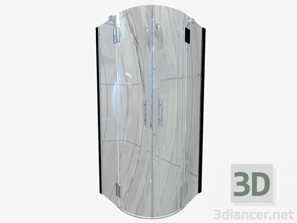 modèle 3D Cabine semi-circulaire de quatre verres 90 cm Abelia (KTA 053P) - preview