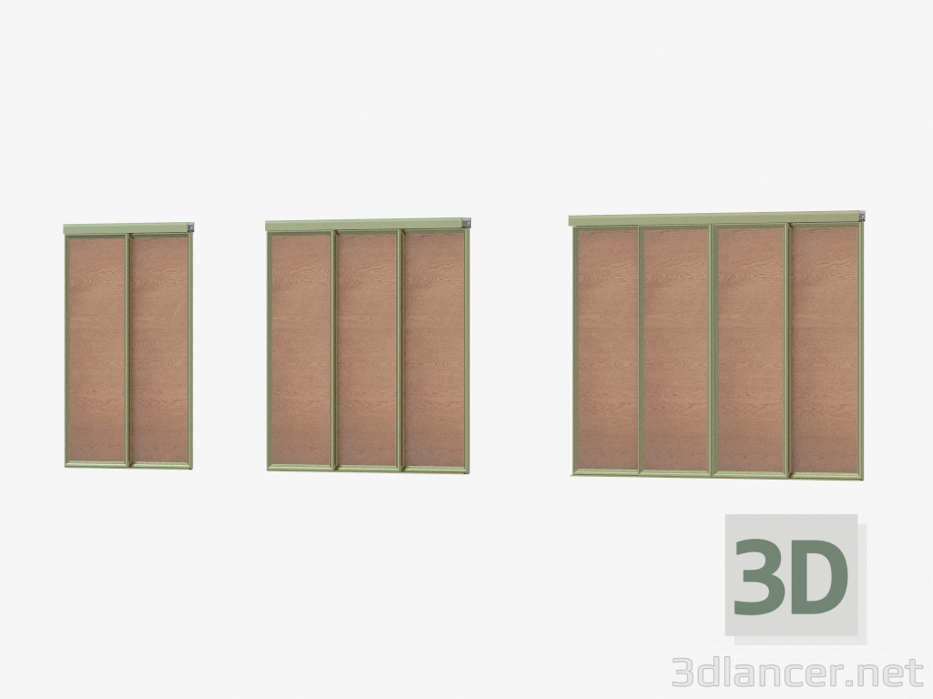 3d model Interroom A4 partition (shampane wood walnut) - preview