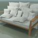 3D Modell Outdoor Teak Sofa in natürlichen OutOut (04) - Vorschau