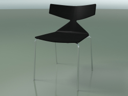 Chaise empilable 3701 (4 pieds en métal, noir, CRO)