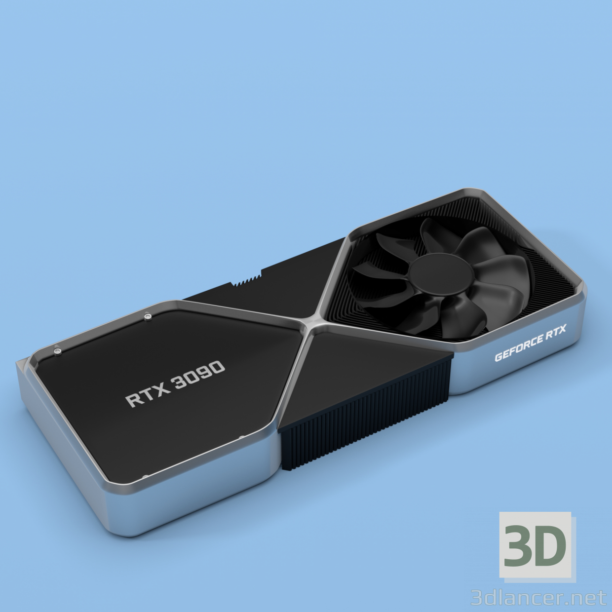 3d Nvidia Geforce RTX 3090 Graphics Card model buy - render
