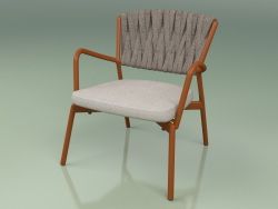Cadeira estofada 227 (metal enferrujado, cinto acolchoado cinza-areia)