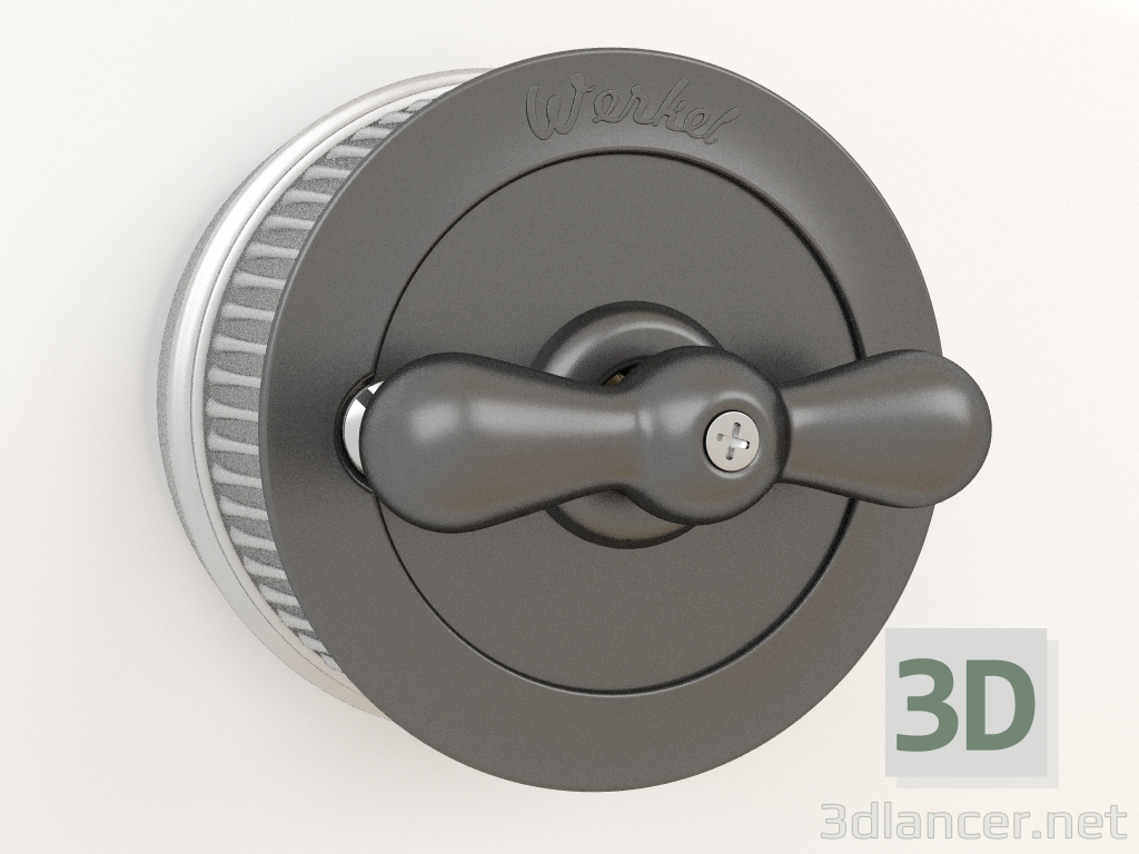 3D modeli 4 konumlu iki çete (saten krom) anahtarı - önizleme