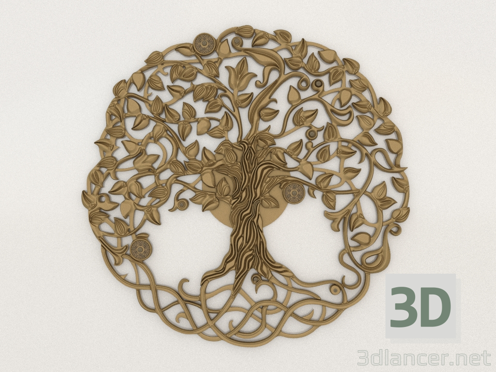 3D modeli Panel ARBOL (altın) - önizleme