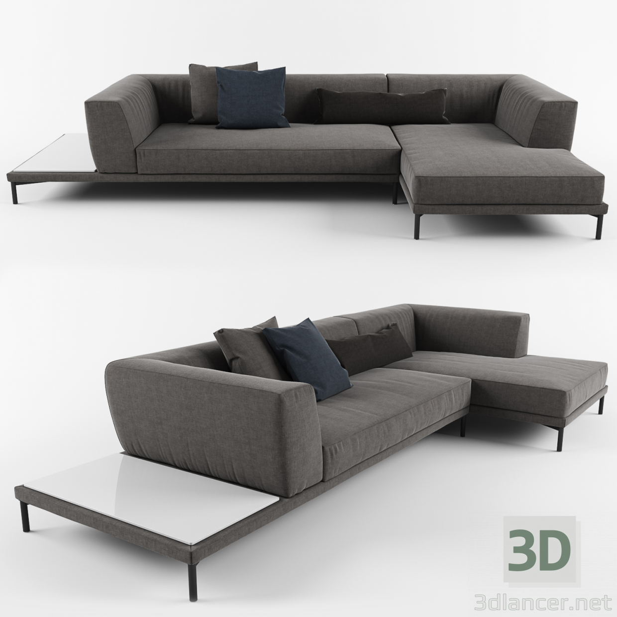 modello 3D poltrona L - anteprima