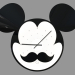 3d model Wall clock with illuminated Mickey Mouse with a mustache - preview