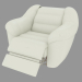 3D Modell Sessel mit weißem Leder bezogen - Vorschau