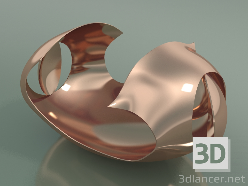 modello 3D Vaso Onda (oro rosa) - anteprima