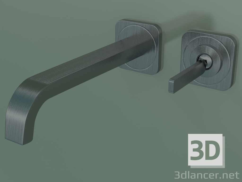 3D modeli Ankastre duvara monte için tek kollu lavabo bataryası (36106340, Fırçalanmış Siyah Krom) - önizleme