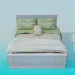 3d модель Кровать с постелью и покрывалом – превью