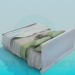 3d модель Ліжко з постіллю і покривалом – превью