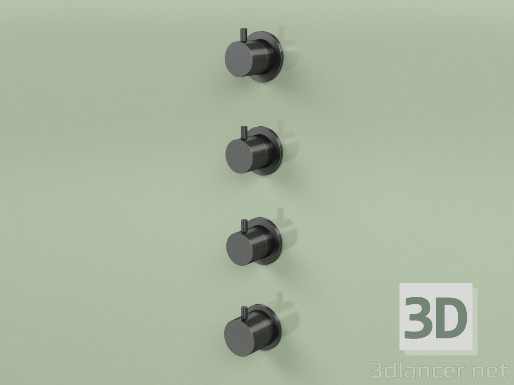 3d model Thermostatic mixer set with 3 shut-off valves (12 50, ON) - preview