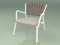 एक नरम सीट के साथ कुर्सी 227 (धातु दूध, गद्देदार बेल्ट ग्रे-रेत)
