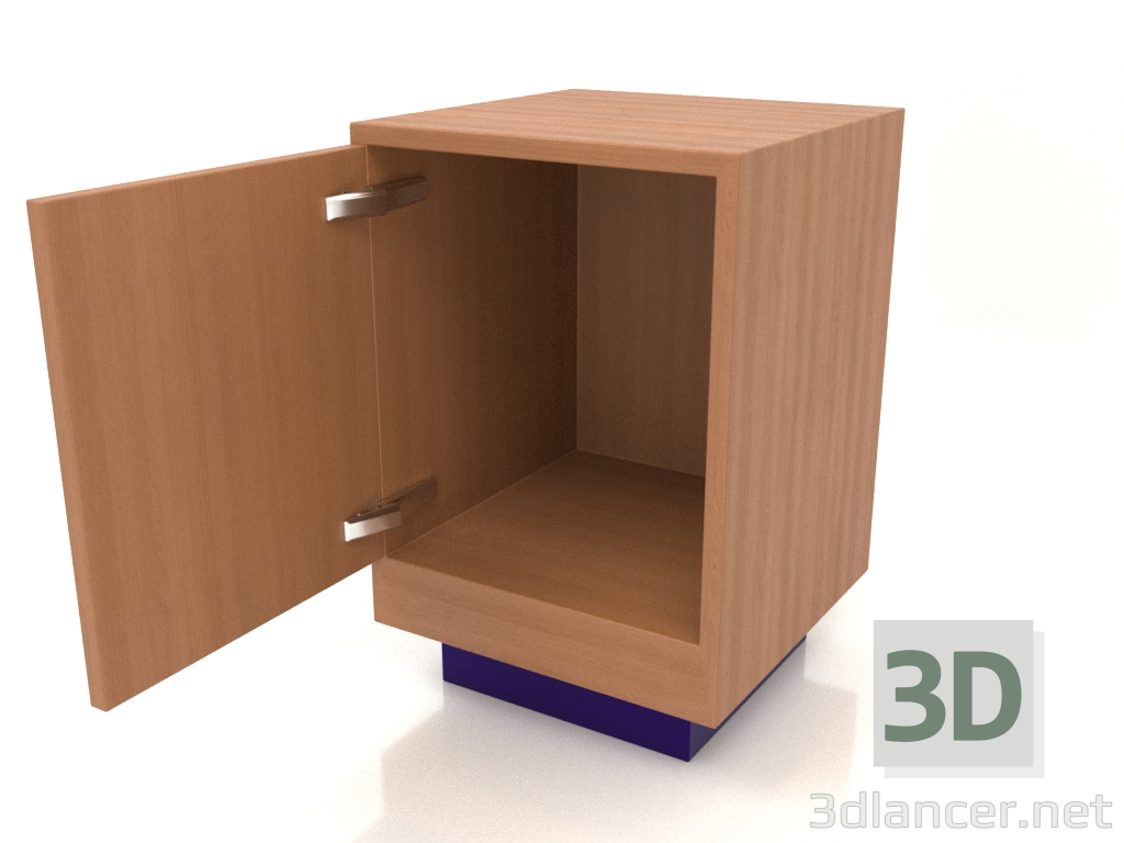 modello 3D Comodino (aperto) TM 04 (400x400x600, rosso legno) - anteprima