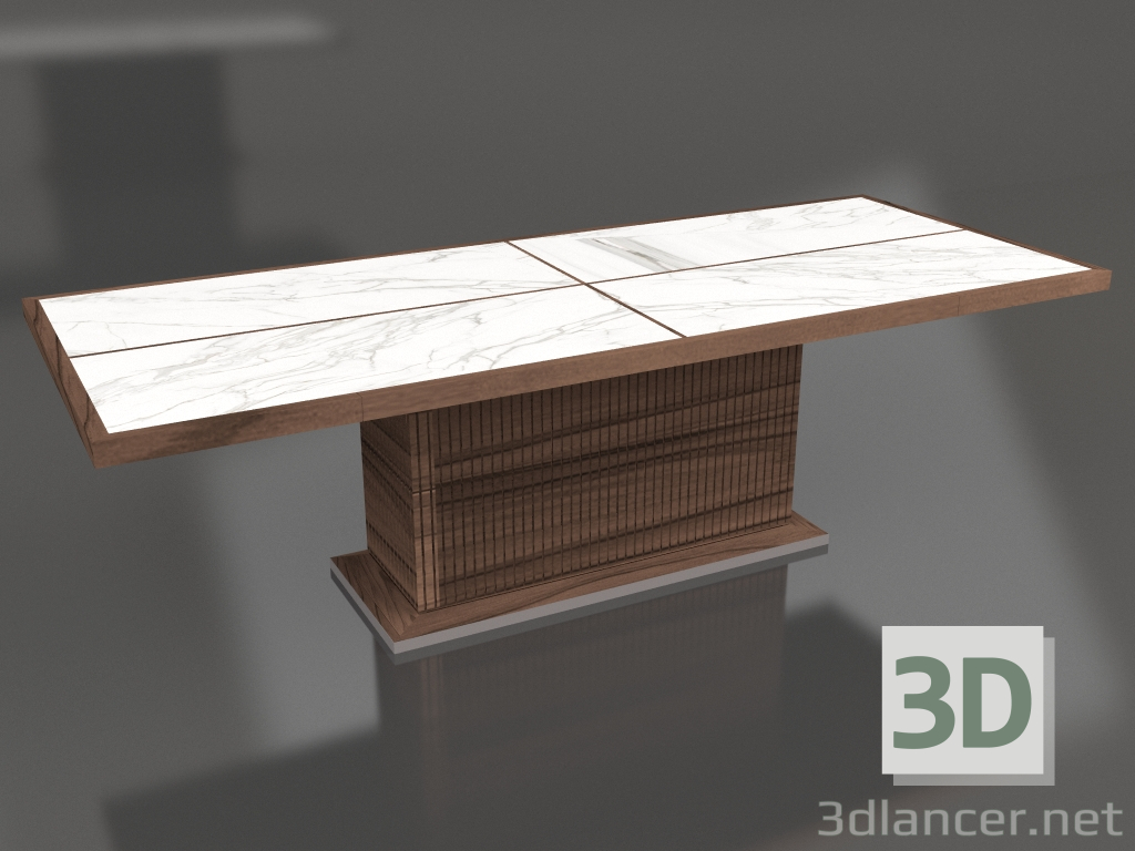 3d model Mesa de comedor Mesa completa rectangular 250 mármol - vista previa