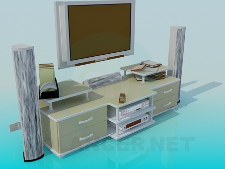 3d модель Домашний кинотеатр – превью 3d модель Домашний кинотеатр – превью