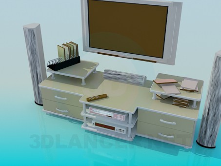 3d модель Домашний кинотеатр – превью 3d модель Домашний кинотеатр – превью