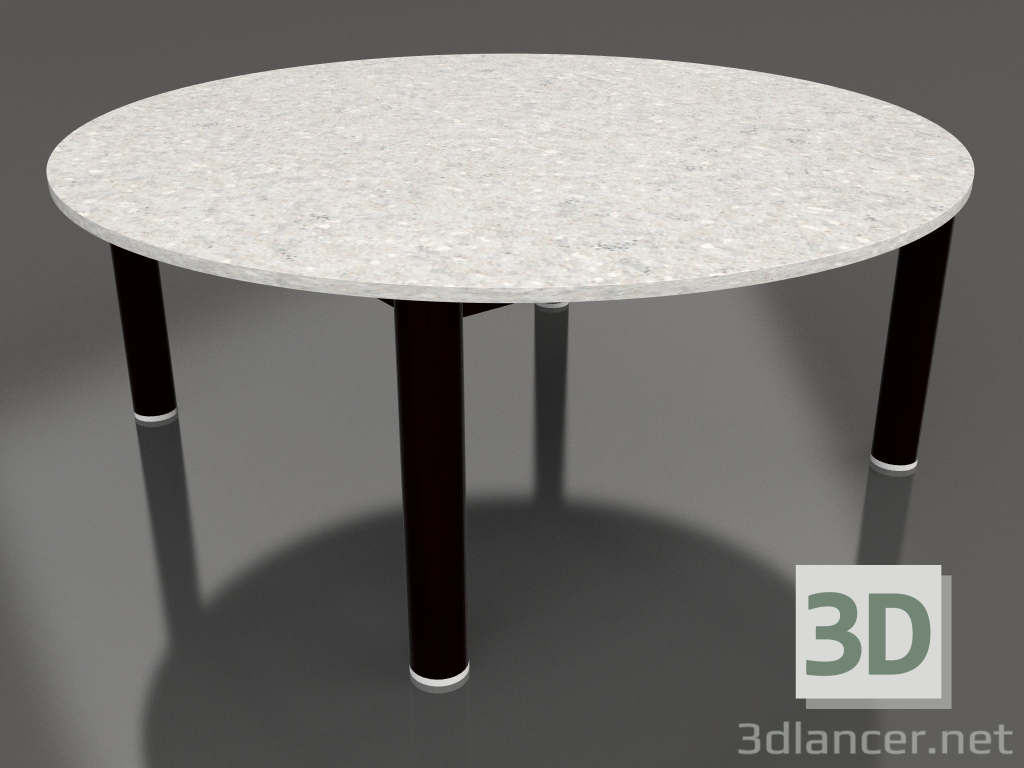 modello 3D Tavolino D 90 (Nero, DEKTON Sirocco) - anteprima