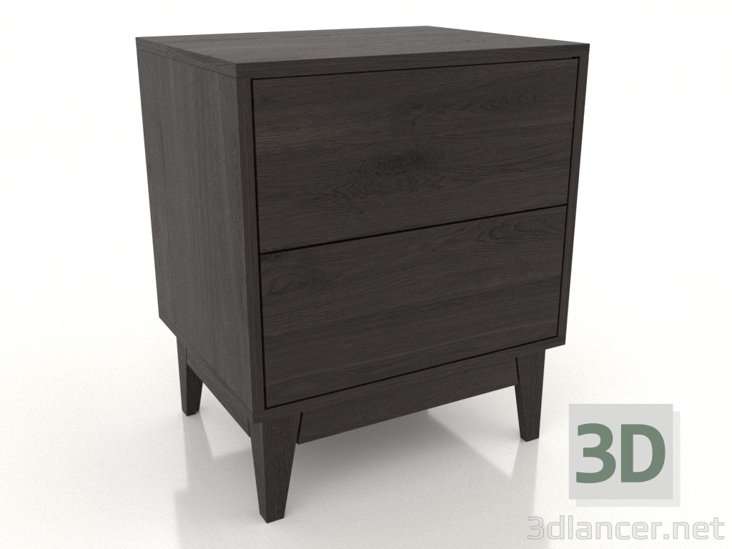 Modelo 3d Mesa de cabeceira LEMAR 2 gavetas (carvalho wengué) - preview