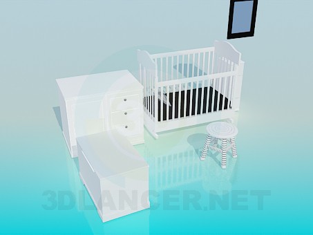 3d model Set children's furniture - preview 3d model Set children's furniture - preview