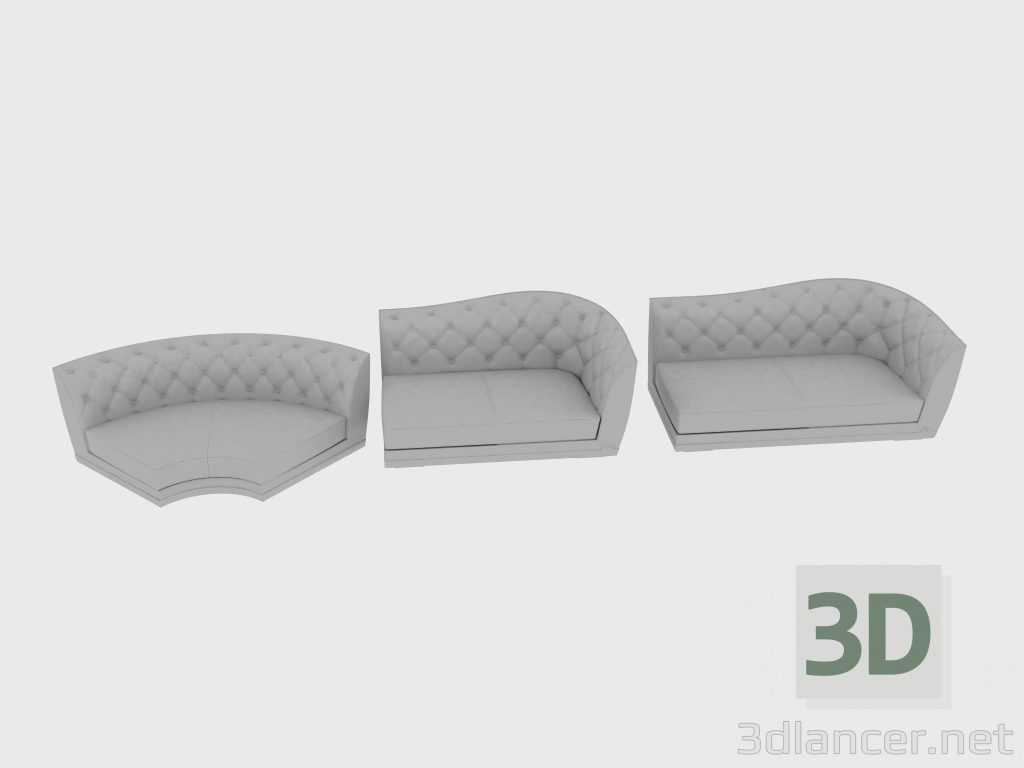 modello 3D Elementi divano componibili GRACE - anteprima